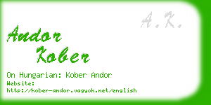 andor kober business card